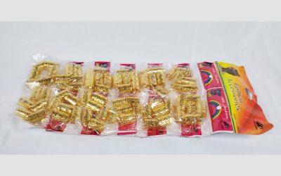Big gold hair accessories for braids (per pack)
