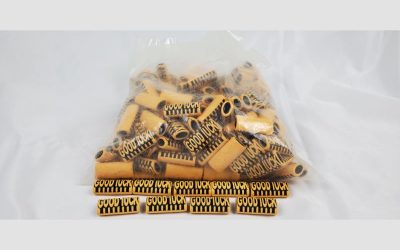 Good luck wooden beads (5 pieces)