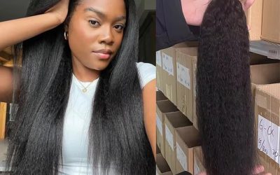 Kinky straight hair bundles , yaki straight hair weave 24 26 28
