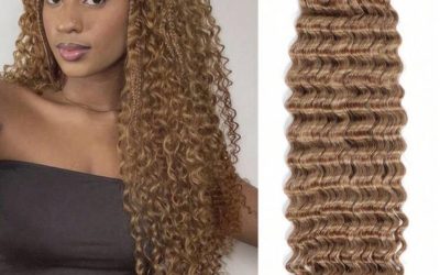 Deep curl bulk for boho hair, 2 bundles human hair  100g, 18 inch, color 27