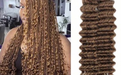 Deep wave boho hair human hair bulk 2 bundles, 100g, 18 inch, color 30