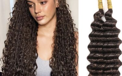 Deep wave human hair for boho braids, 2 bundles 100g , 20 inches, color 4