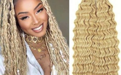 Deep wave human hair for boho braids, 18 INCHES,100g, color 613
